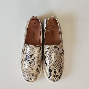 Snake print slip on ladies shoes